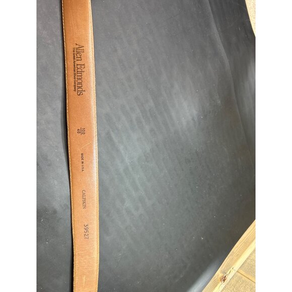 Allen Edmonds Brown Leather Belt With Silver Buckle 100/40 Made In USA Mens Clas - Picture 6 of 11